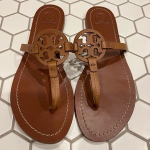Perfect condition Mini Miller Tory Burch flat brown sandals.